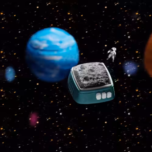 retrotv series – fly to the moon artisan keycap
