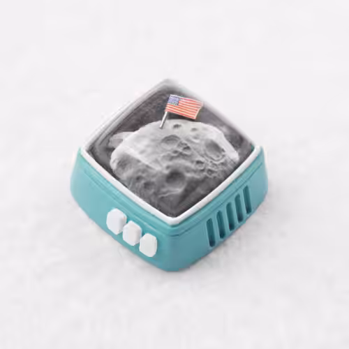 retrotv series – fly to the moon artisan keycap
