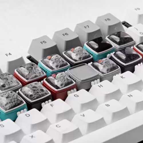 retrotv series – fly to the moon artisan keycap
