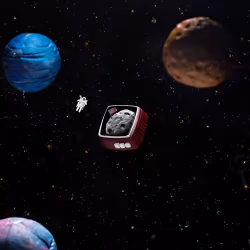 retrotv series – fly to the moon artisan keycap