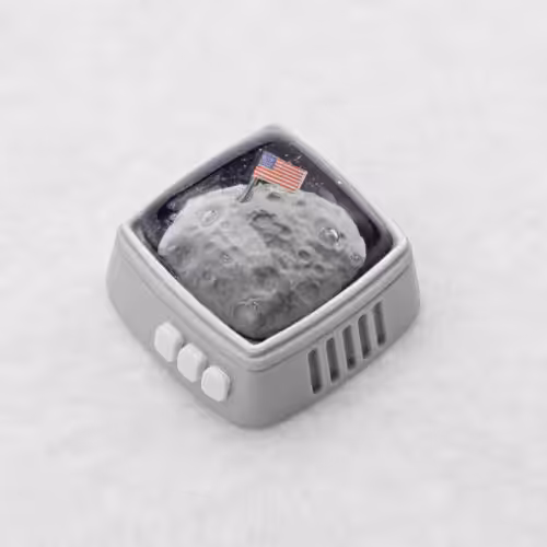 retrotv series – fly to the moon artisan keycap