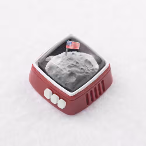 retrotv series – fly to the moon artisan keycap