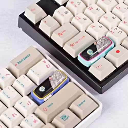 Retro TV Series – Blue Little Dot Enter Key Artisan Keycaps by Jelly Key