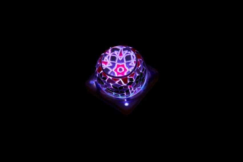 Mosaic Rose artisan keycap by Jelly Key