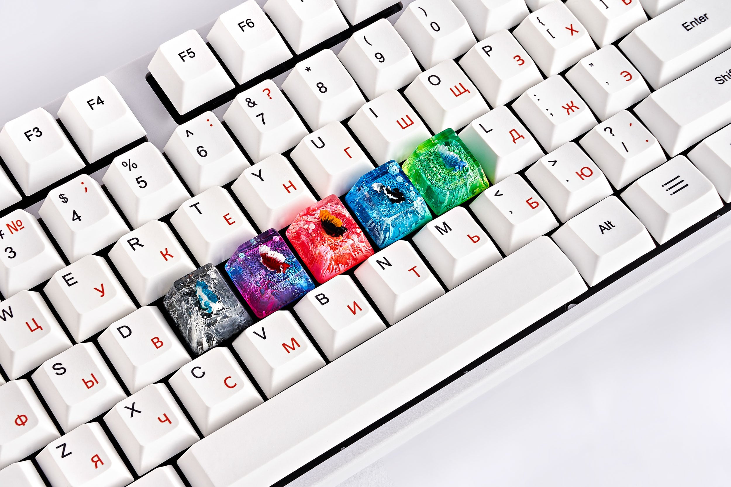 A Betta Saga artisan keycaps by Jelly Key