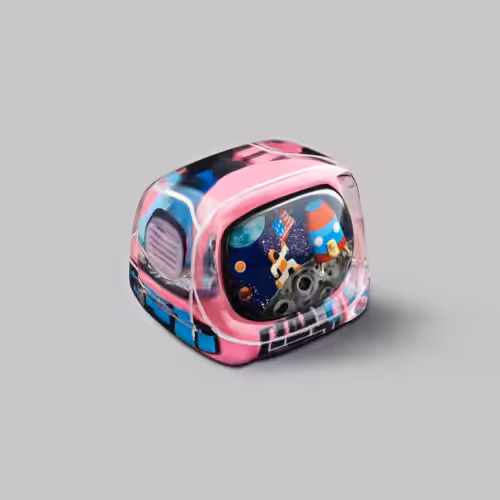 Retro TV series โ Life on planets artisan keycap by Jelly Key