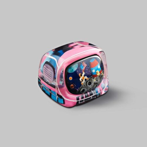 Retro TV series – Life on planets artisan keycap by Jelly Key