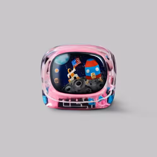 Retro TV series โ Life on planets artisan keycap by Jelly Key