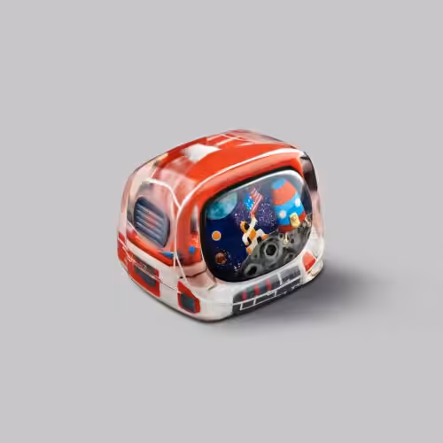 Retro TV series โ Life on planets artisan keycap by Jelly Key
