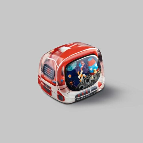 Retro TV series – Life on planets artisan keycap by Jelly Key