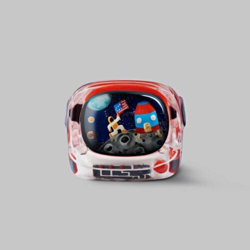 Retro TV series – Life on planets artisan keycap by Jelly Key
