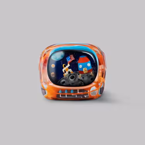 Retro TV series โ Life on planets artisan keycap by Jelly Key