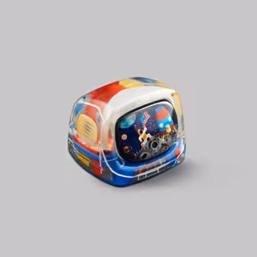 Retro TV series โ Life on planets artisan keycap by Jelly Key