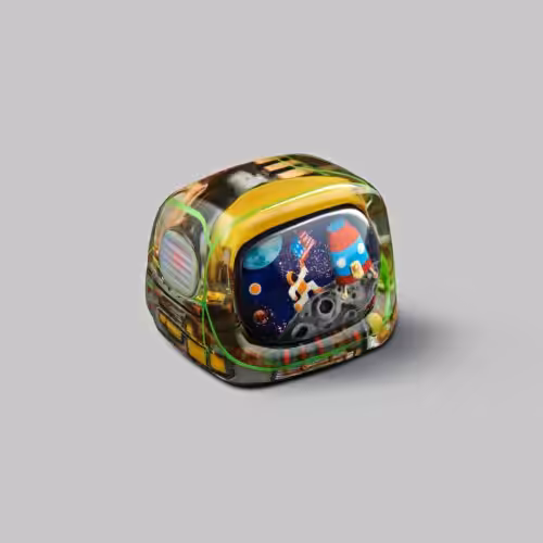 Retro TV series โ Life on planets artisan keycap by Jelly Key