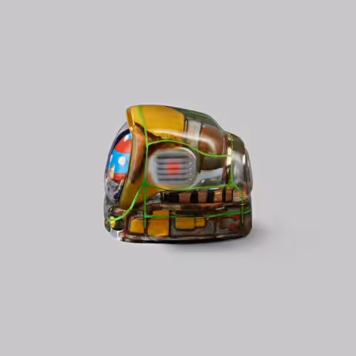 Retro TV series โ Life on planets artisan keycap by Jelly Key