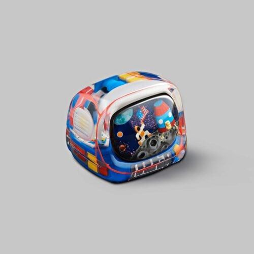 Retro TV series – Life on planets artisan keycap by Jelly Key
