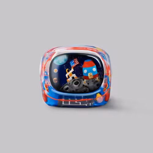 Retro TV series โ Life on planets artisan keycap by Jelly Key