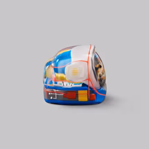 Retro TV series โ Life on planets artisan keycap by Jelly Key
