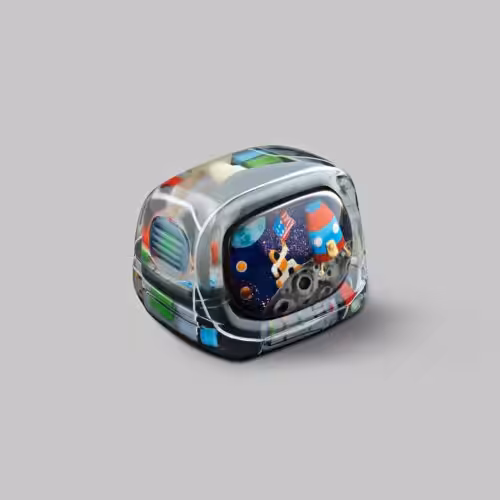 Retro TV series โ Life on planets artisan keycap by Jelly Key