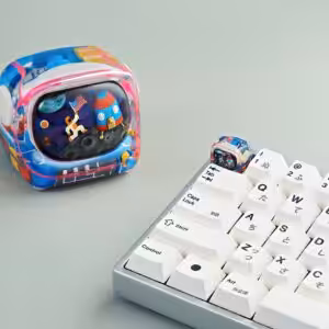 Retro TV series โ Life on planets artisan keycap by Jelly Key