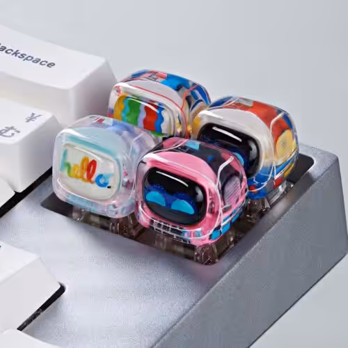 Retro TV series โ Life on planets artisan keycap by Jelly Key