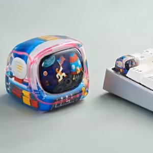 Retro TV series โ Life on planets art toy - artisan keycap by Jelly Key