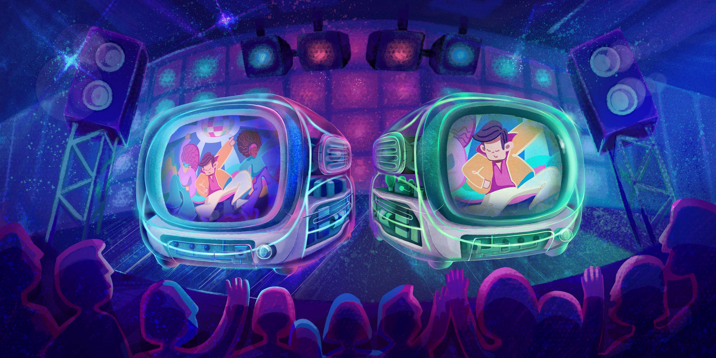 retrotv series disco hustle custom keycaps 003