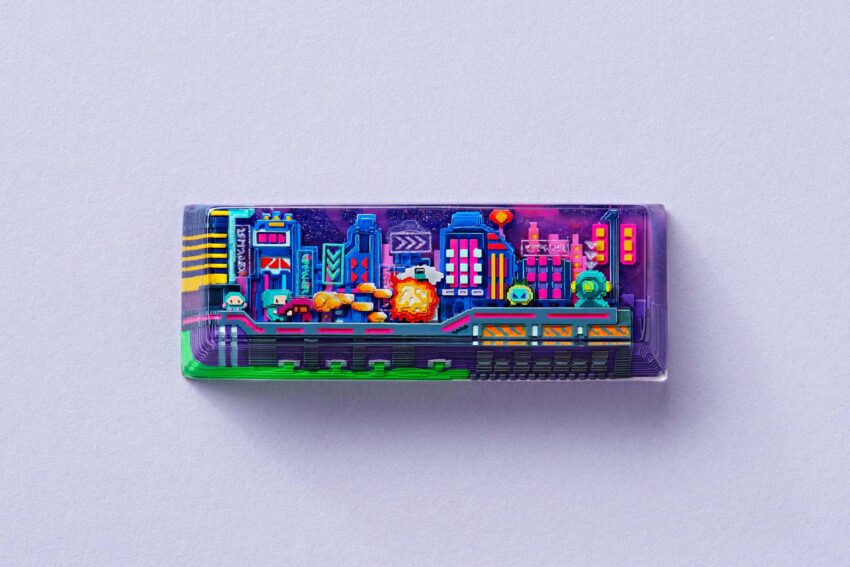 8-bit series III: Neon era artisan keycaps - Jelly Key