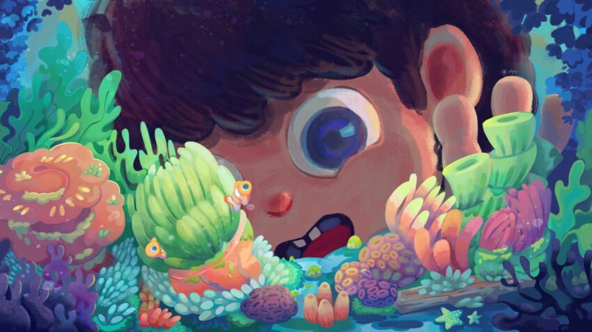 4k artwork coral oases