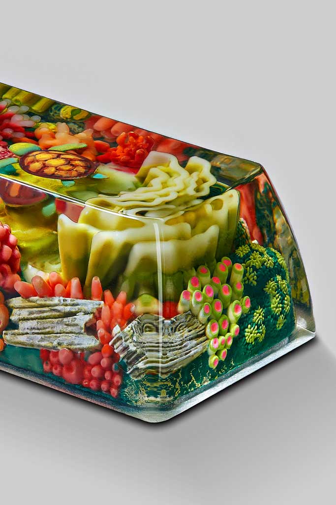 coral oases artisan keycaps