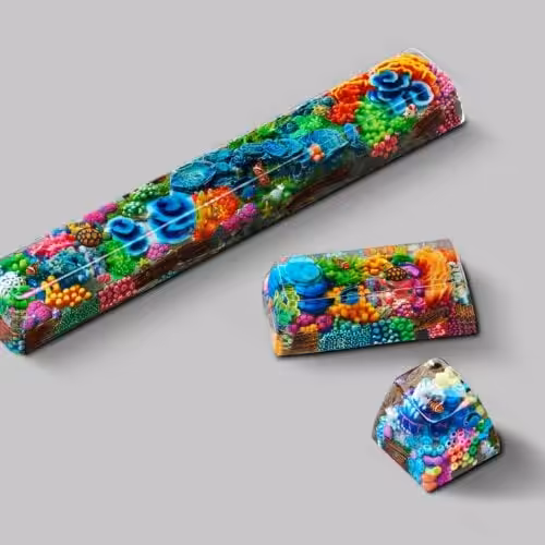 coral oases custom keycaps 1017