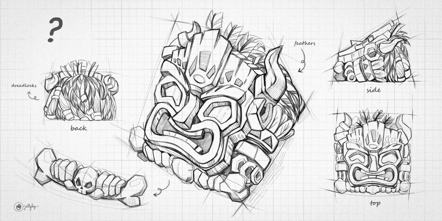 hawaiian tribal masks custom keycaps 001