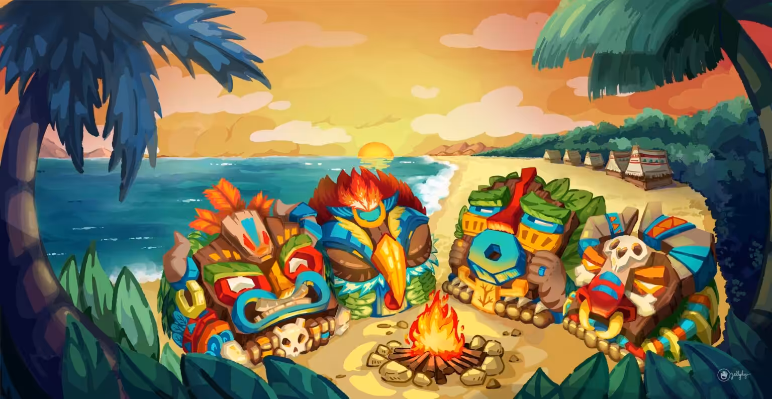 hawaiian tribal masks custom keycaps 005