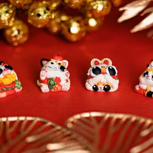 jelly key happy meow year custom keycaps 112
