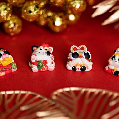 jelly key happy meow year custom keycaps 112