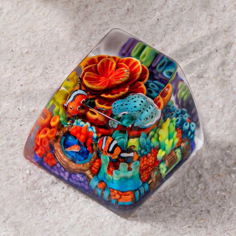 coral odyssey artisan keycaps 11