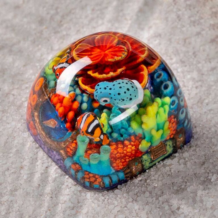 coral odyssey artisan keycaps 111