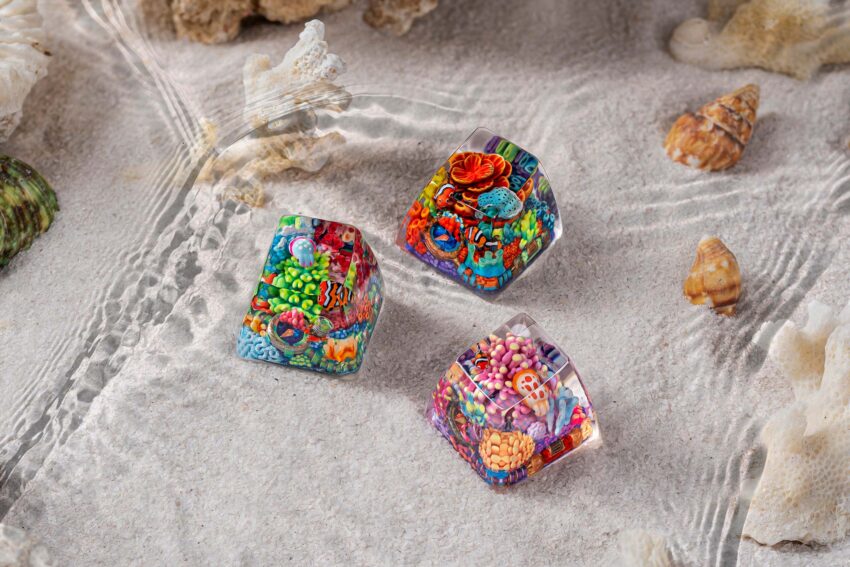 coral odyssey artisan keycaps 181