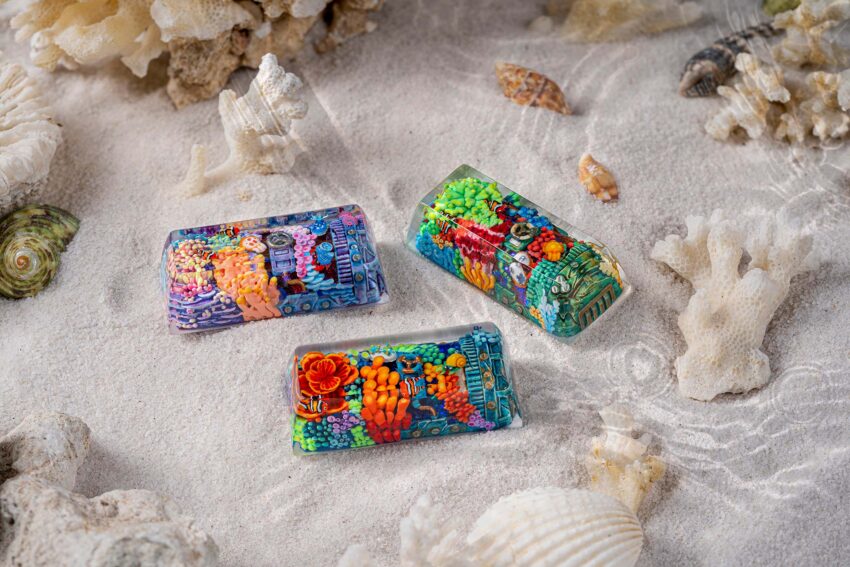 coral odyssey artisan keycaps 182