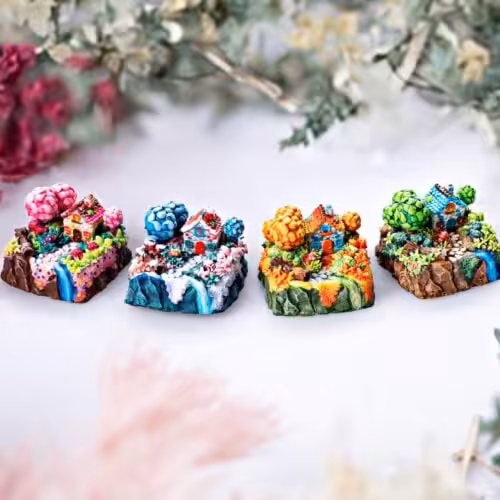 jelly key timber haven custom keycaps 6518