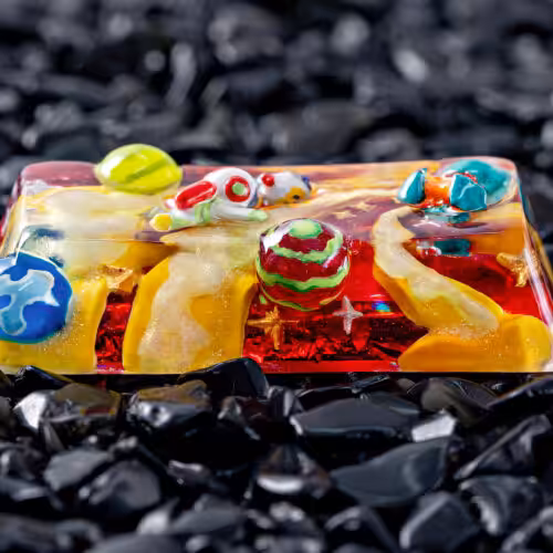 jellykey crystal veil astro custom keycaps 104