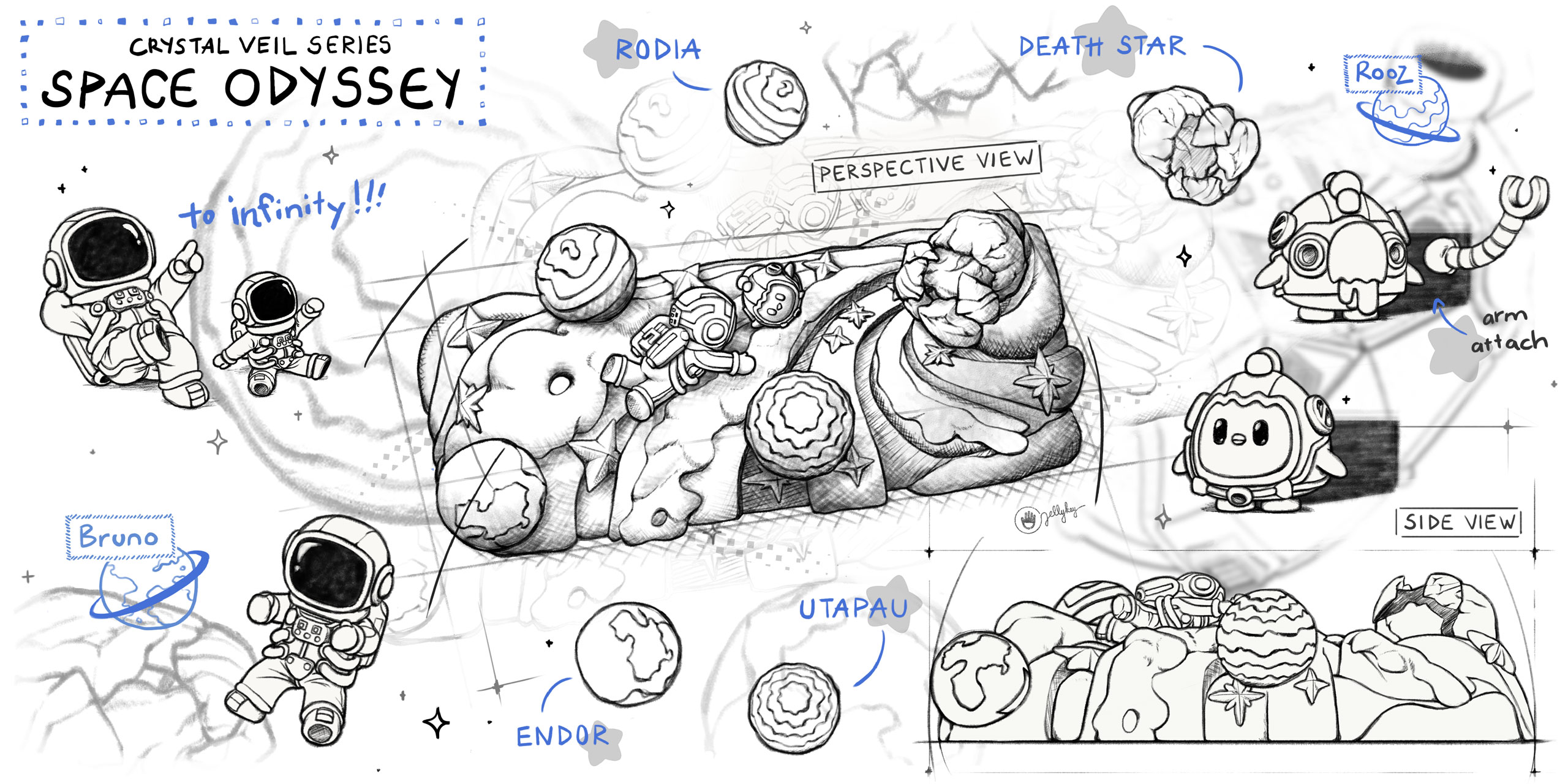 jellykey crystal veil astro custom keycaps 611