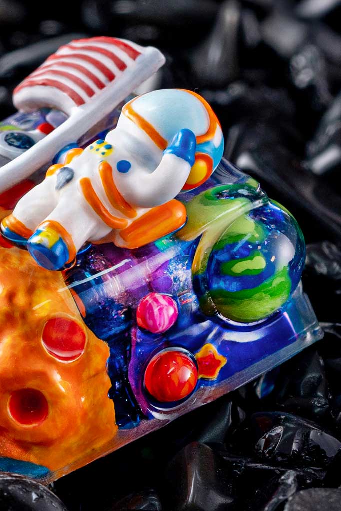 crystal veil series space odyssey artisan keycaps