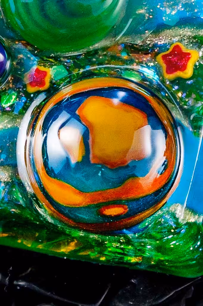crystal veil series space odyssey artisan keycaps