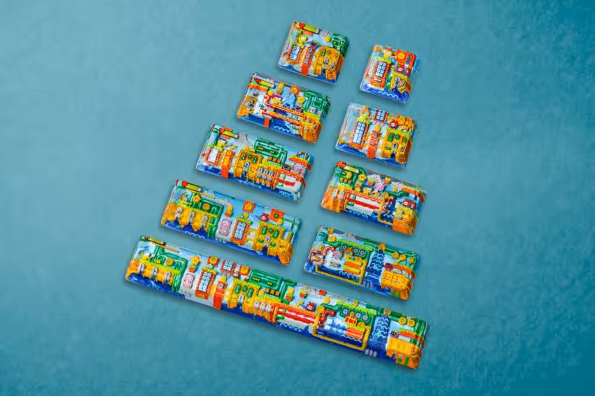 jellykey 8bitv series custom keycaps 1237