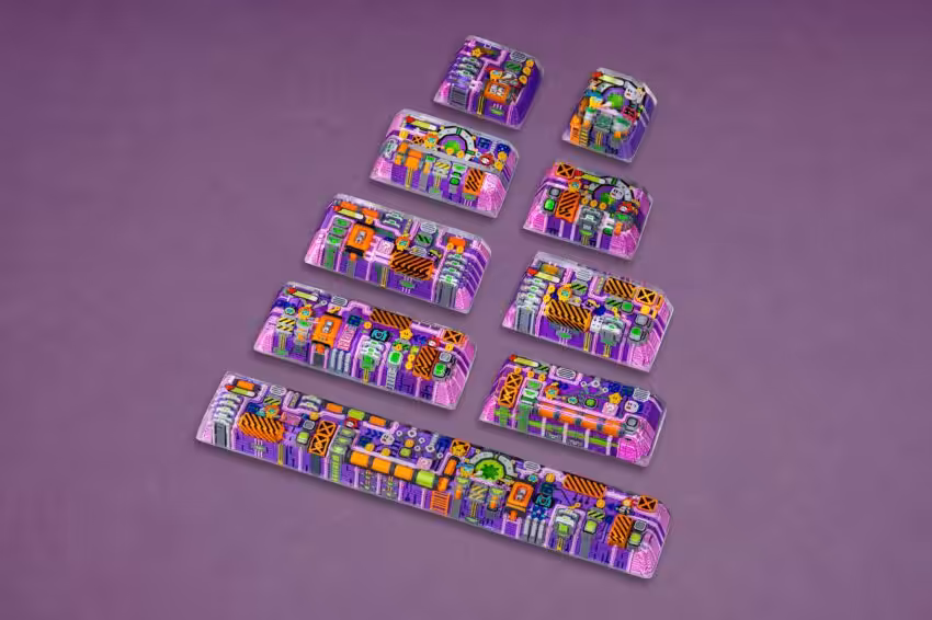 jellykey 8bitv series custom keycaps 1239