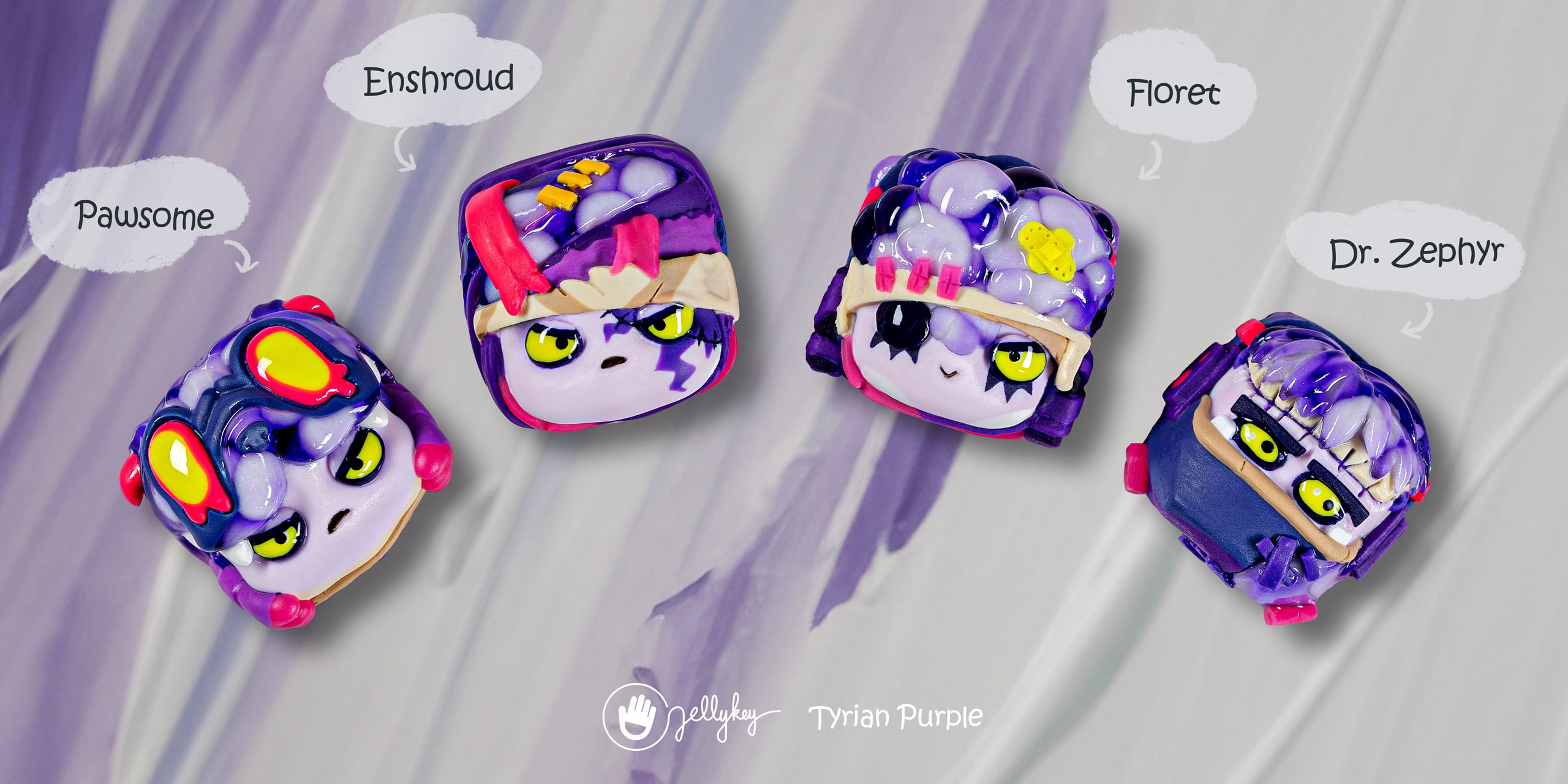 jellykey tyrianpurple custom keycaps 786