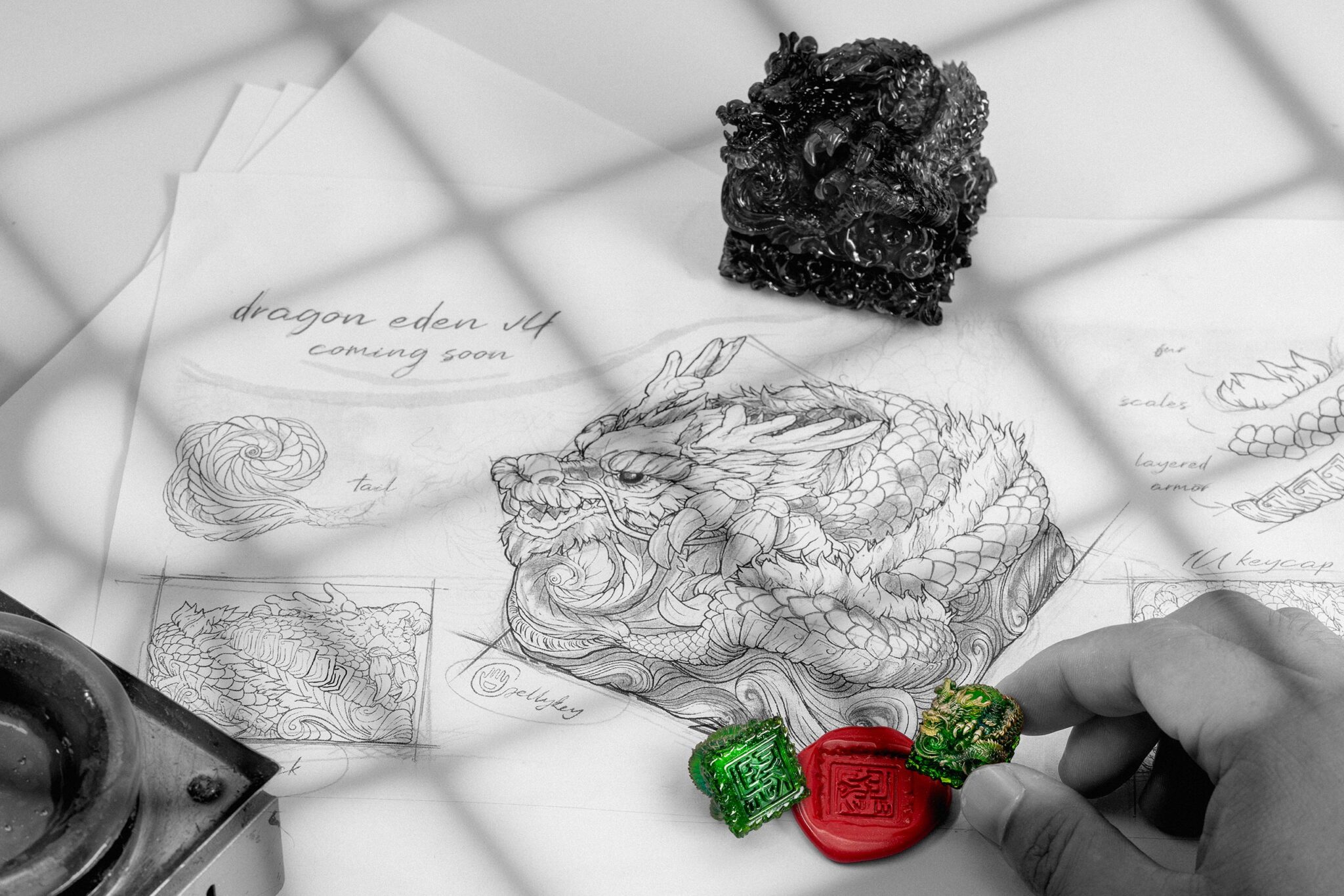 jellykey dragon sigil custom keycaps 265