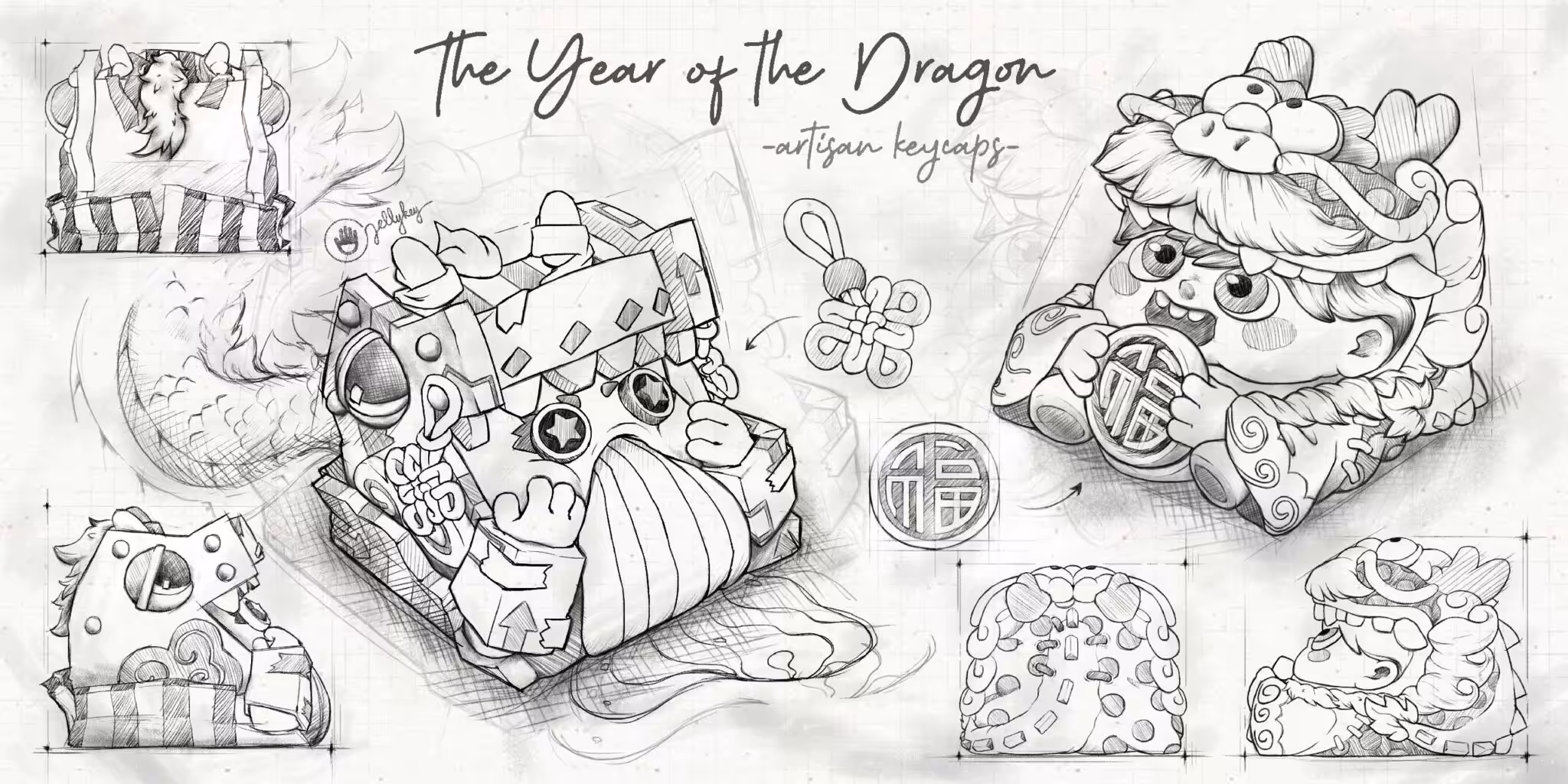 jellykey raffle custom keycaps the year of the dragon 310