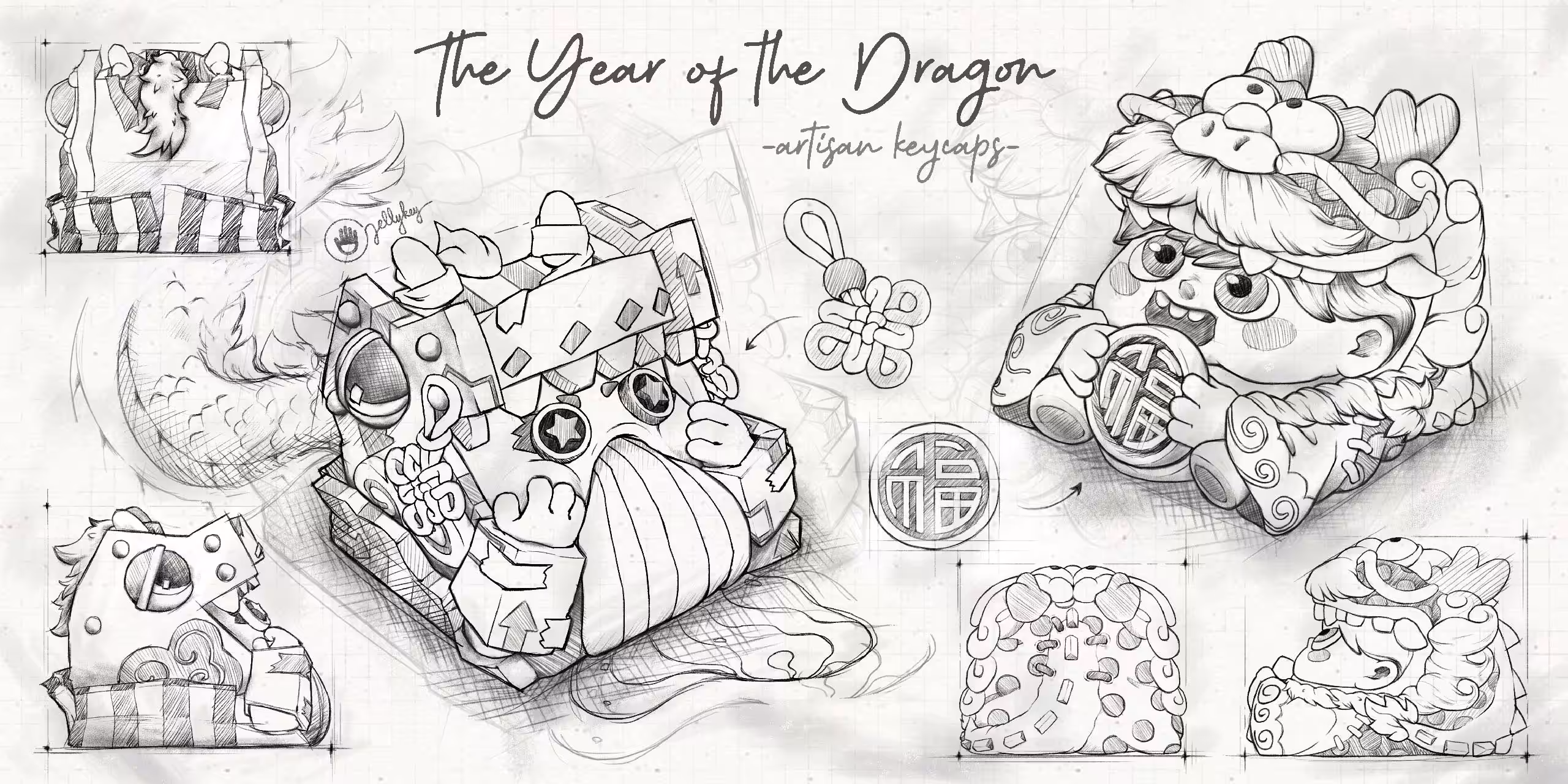 jellykey raffle custom keycaps the year of the dragon 310